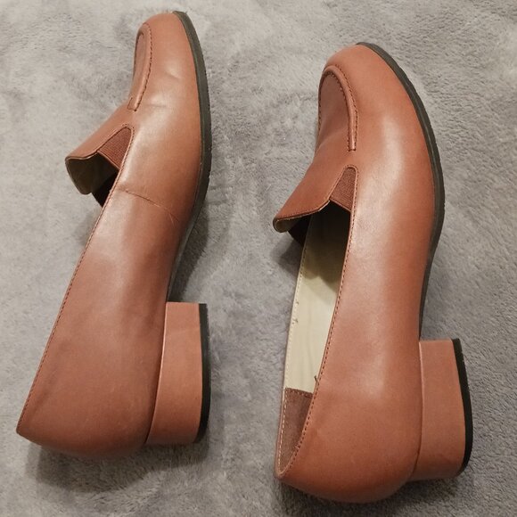 Vintage 90s Drew Shoe Women’s Arlene Tan Casual Leather Loafers 9WW - Picture 4 of 13